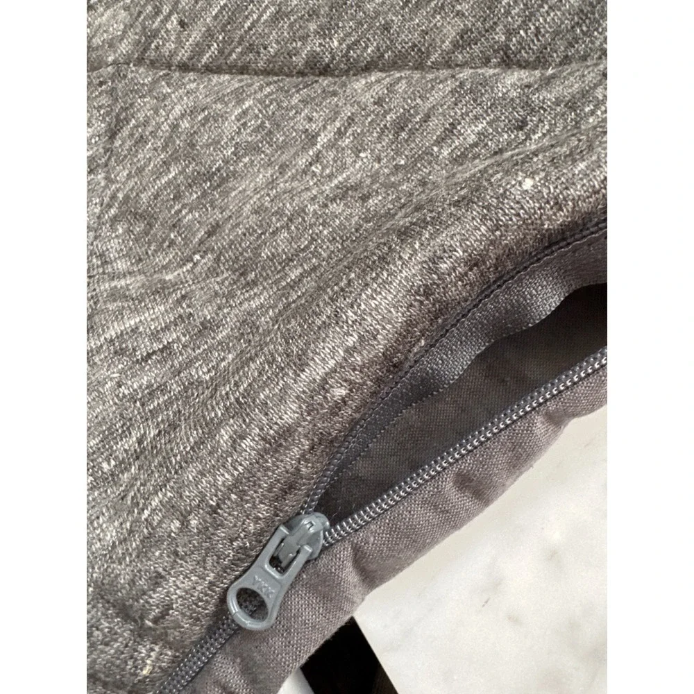 Pottery Barn Belgian Flax Linen Jersey Diamond King Sham Charcoal Grey 51044660